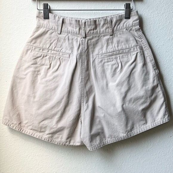 Hunter Bell Tyler Belted Cotton Twill High Rise Waist Shorts Khaki Cream Sz 0 - Picture 7 of 14